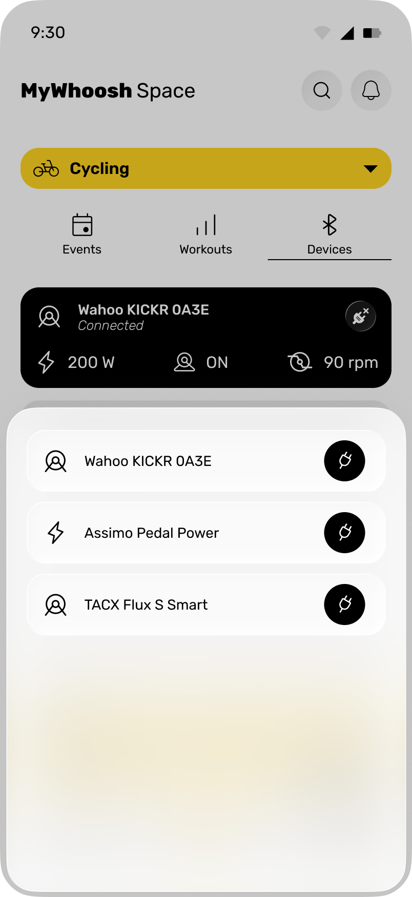 Available devices sheet